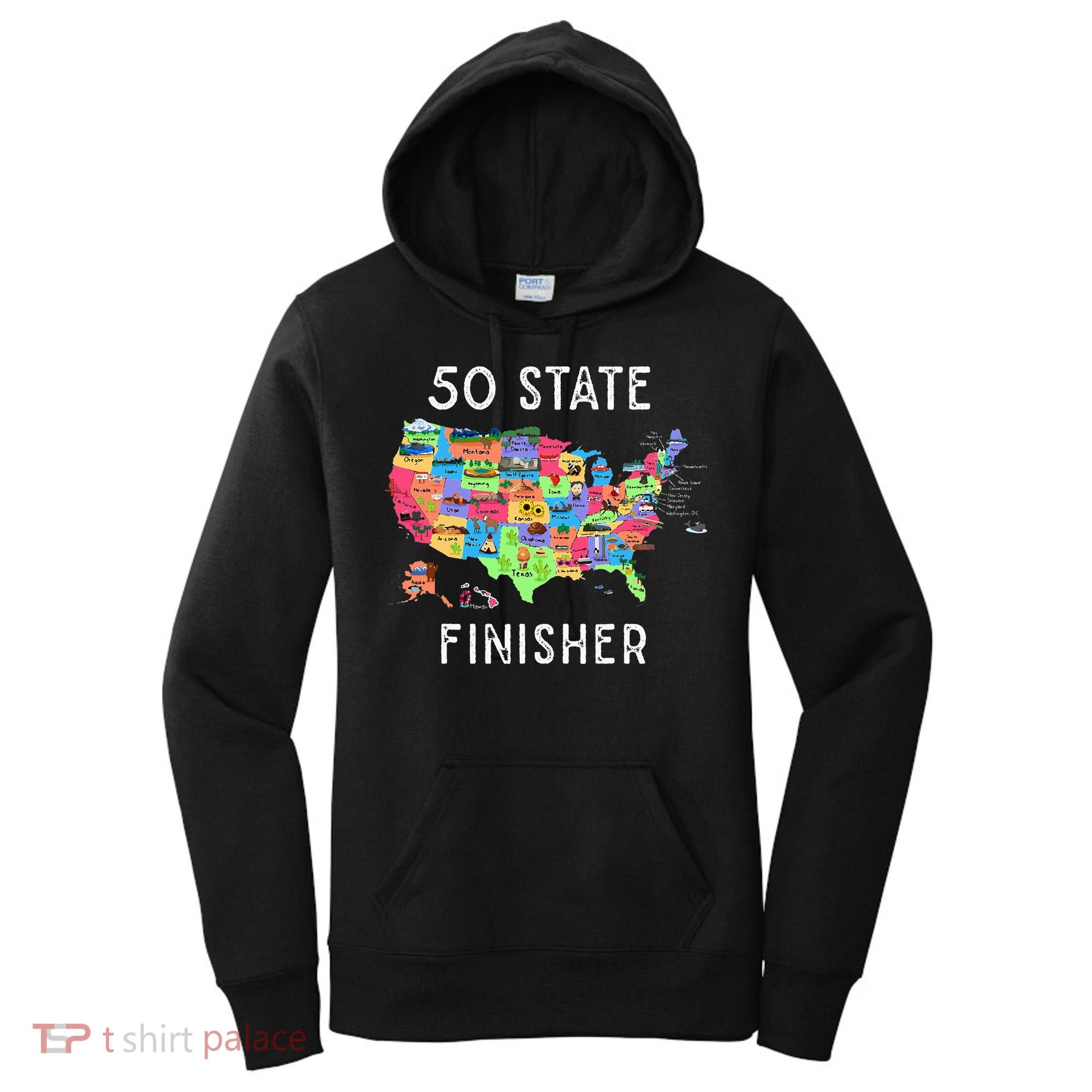 USA Travel Gift Visit 50 States Map Women's Hoodie