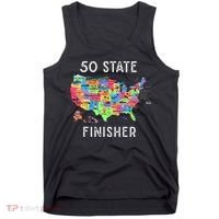 USA Travel Gift Visit 50 States Map Tank Top thumb 0
