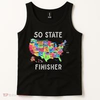 USA Travel Gift Visit 50 States Map Tank Top thumb 2