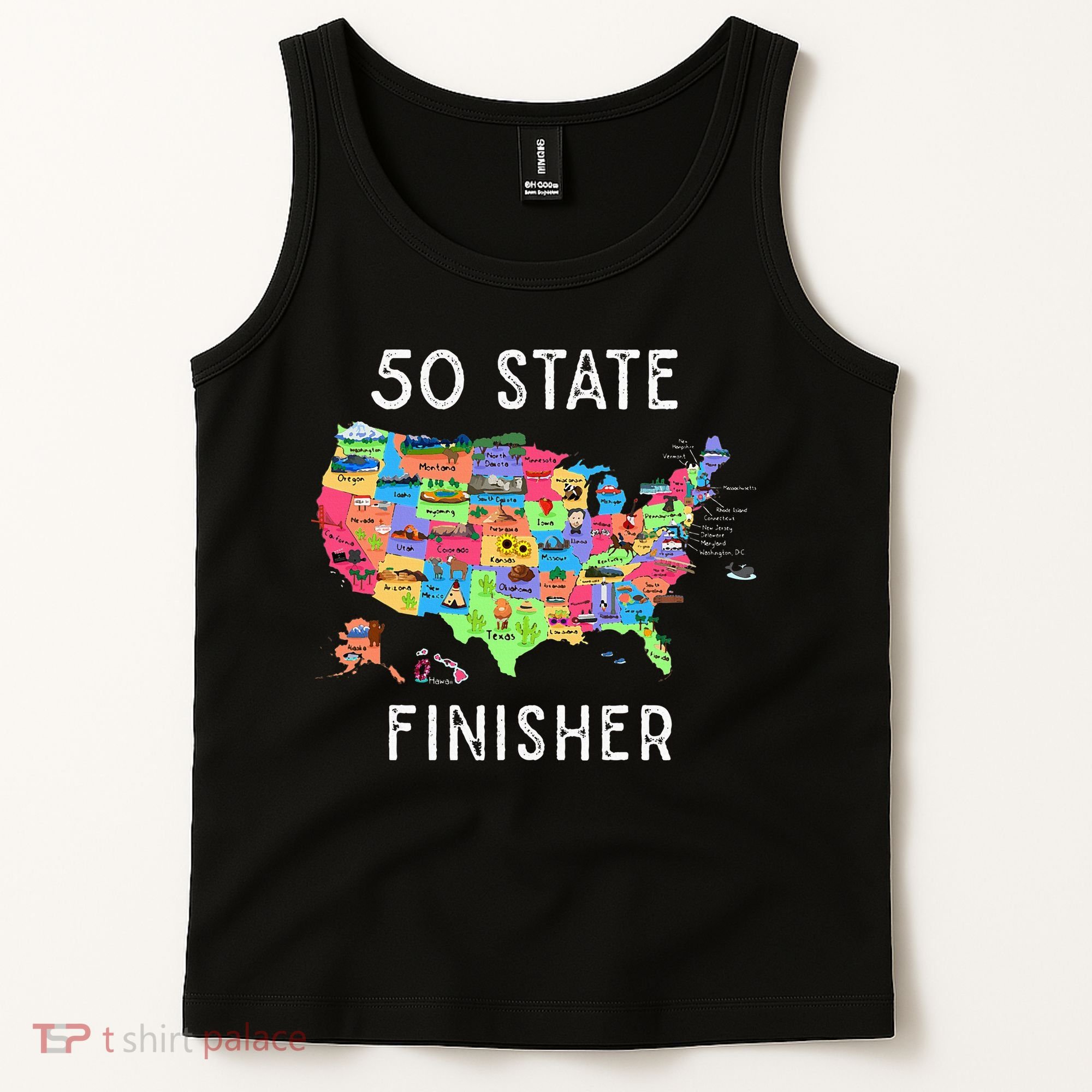 USA Travel Gift Visit 50 States Map Tank Top
