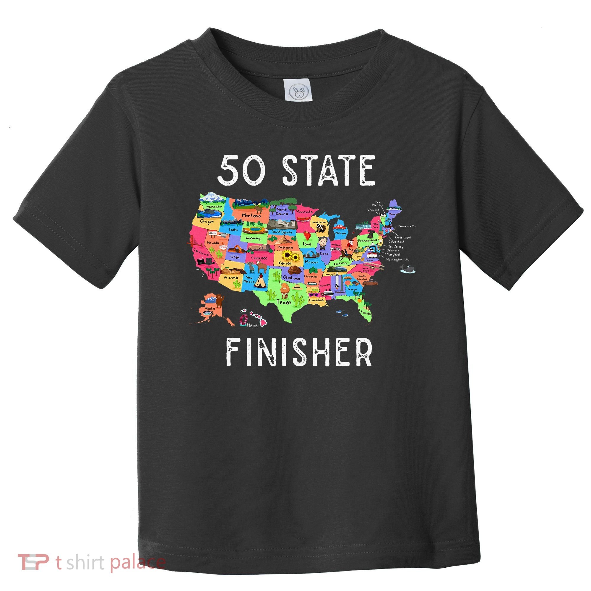 USA Travel Gift Visit 50 States Map Toddler T-Shirt