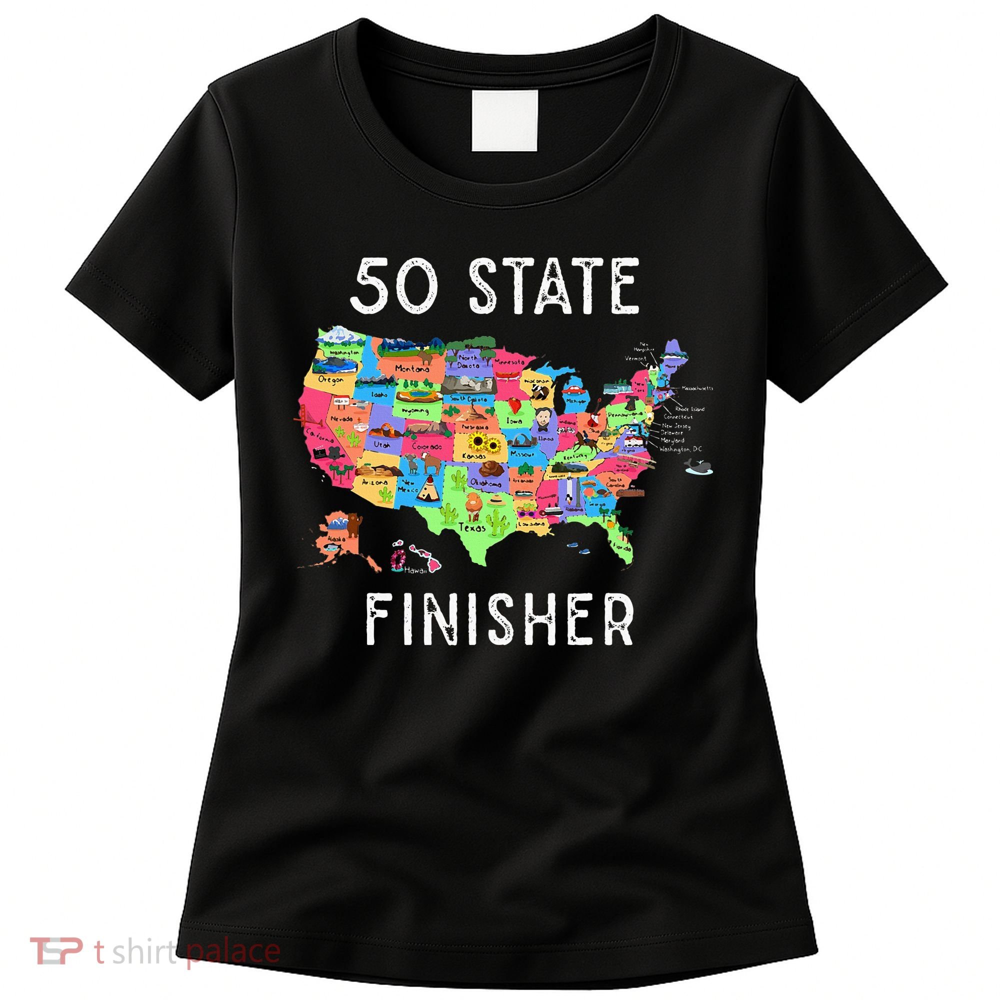 USA Travel Gift Visit 50 States Map Women's T-Shirt