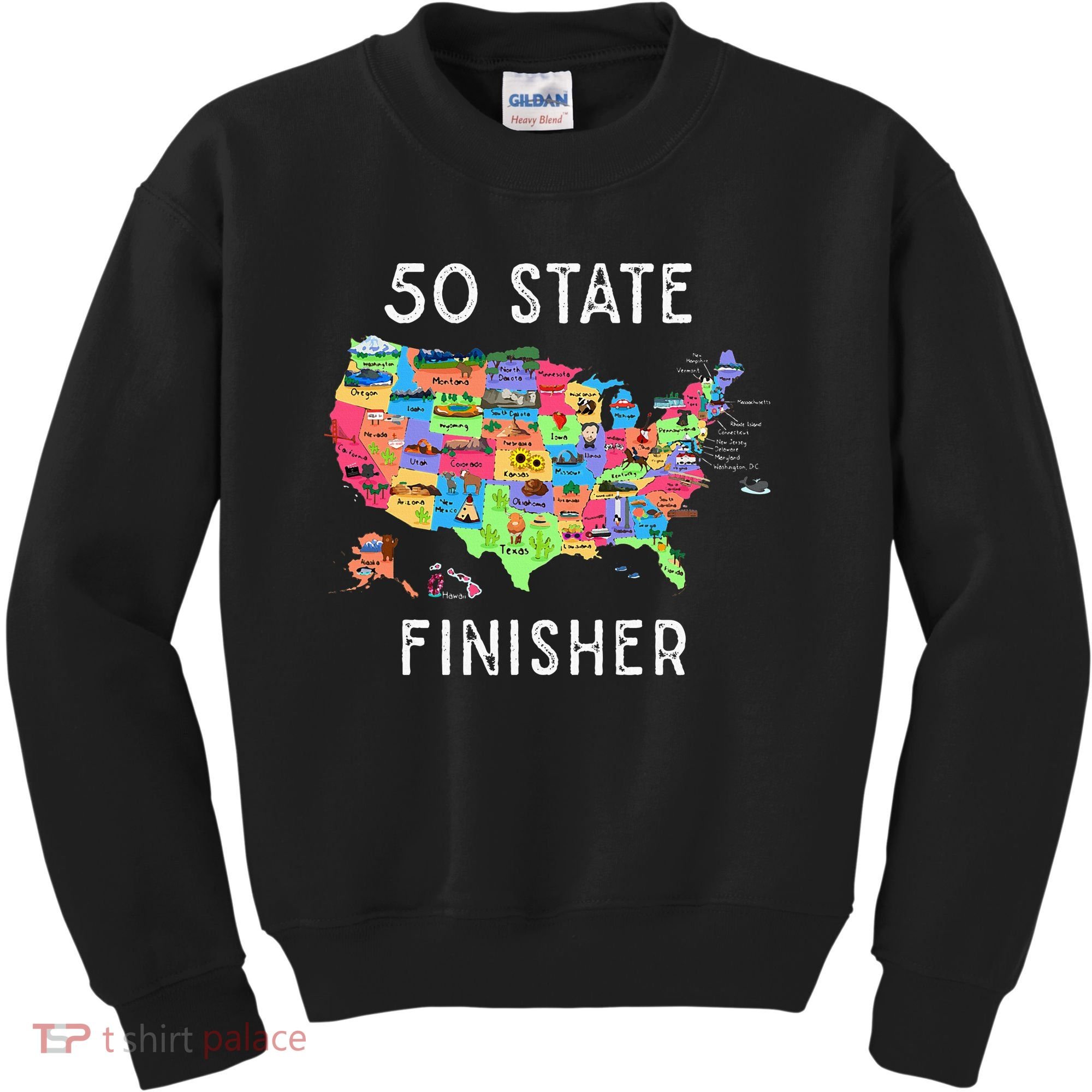 USA Travel Gift Visit 50 States Map Kids Sweatshirt