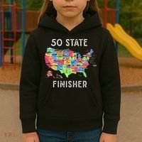USA Travel Gift Visit 50 States Map Kids Hoodie thumb 3