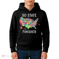 USA Travel Gift Visit 50 States Map Kids Hoodie thumb 4