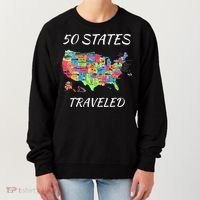 USA Travel Gift Visit 50 States Map Women's Sweatshirt thumb 0