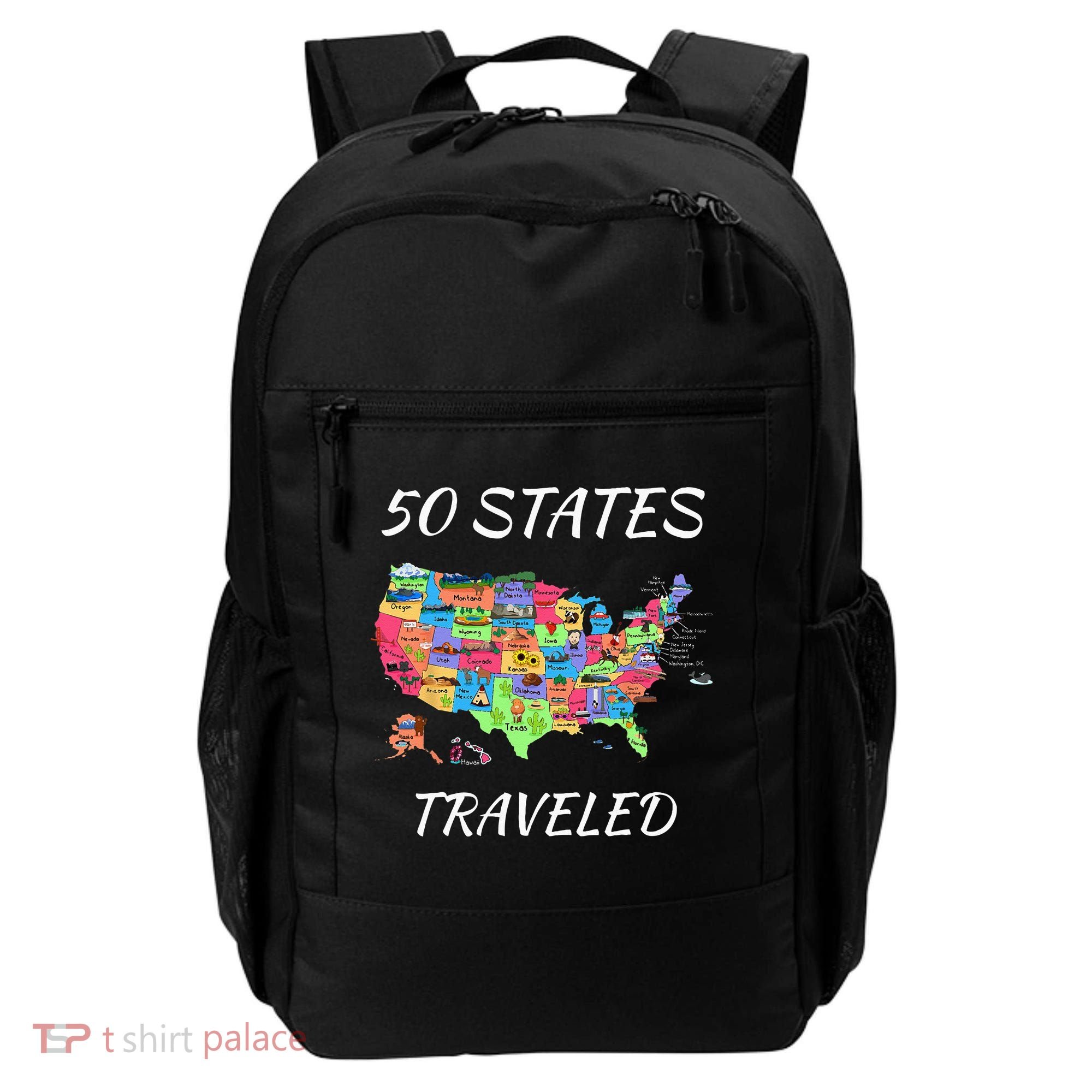 USA Travel Gift Visit 50 States Map Backpack