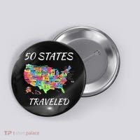 USA Travel Gift Visit 50 States Map Button thumb 0