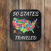 USA Travel Gift Visit 50 States Map Coaster thumb 0
