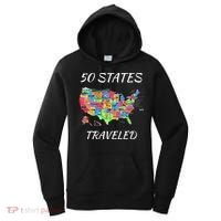USA Travel Gift Visit 50 States Map Women's Hoodie thumb 0