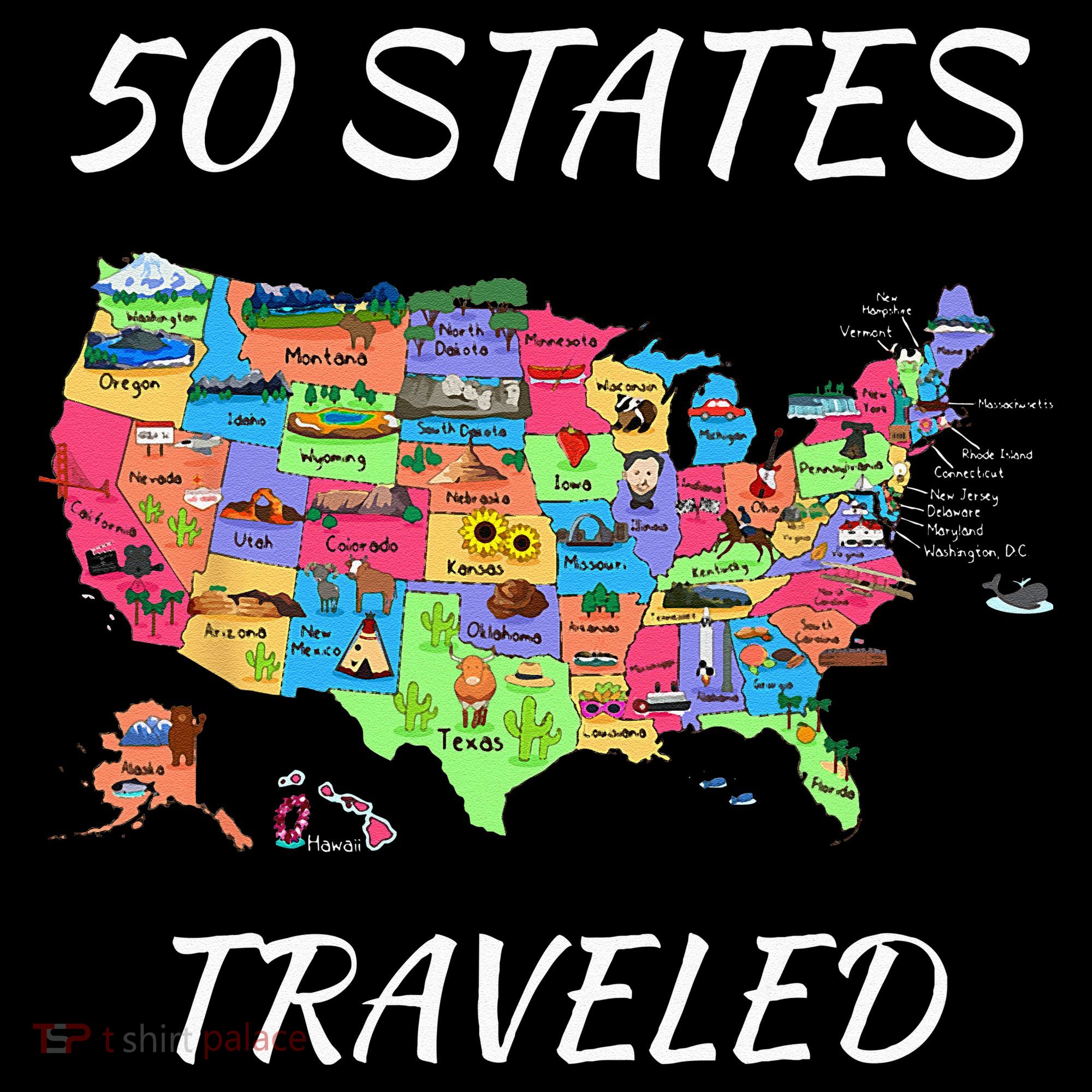USA Travel Gift Visit 50 States Map Women's Hoodie