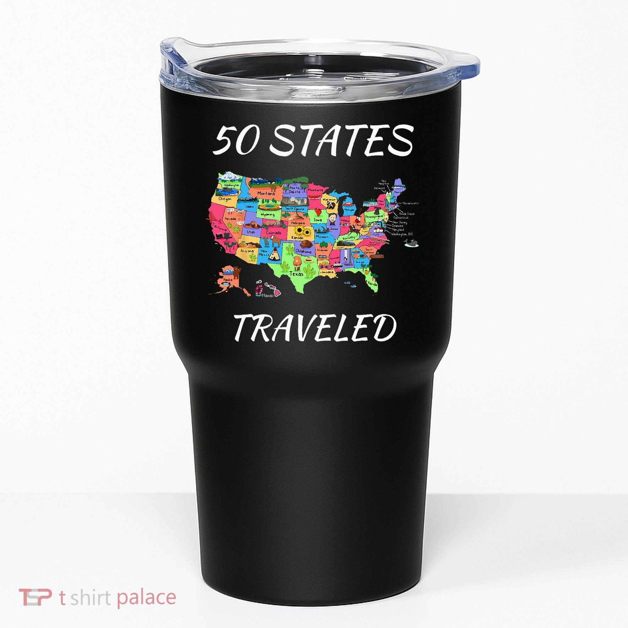 USA Travel Gift Visit 50 States Map Tumbler