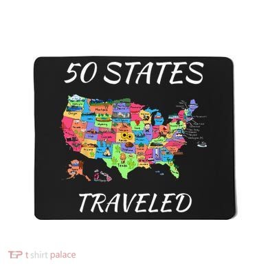 USA Travel Gift Visit 50 States Map Mousepad