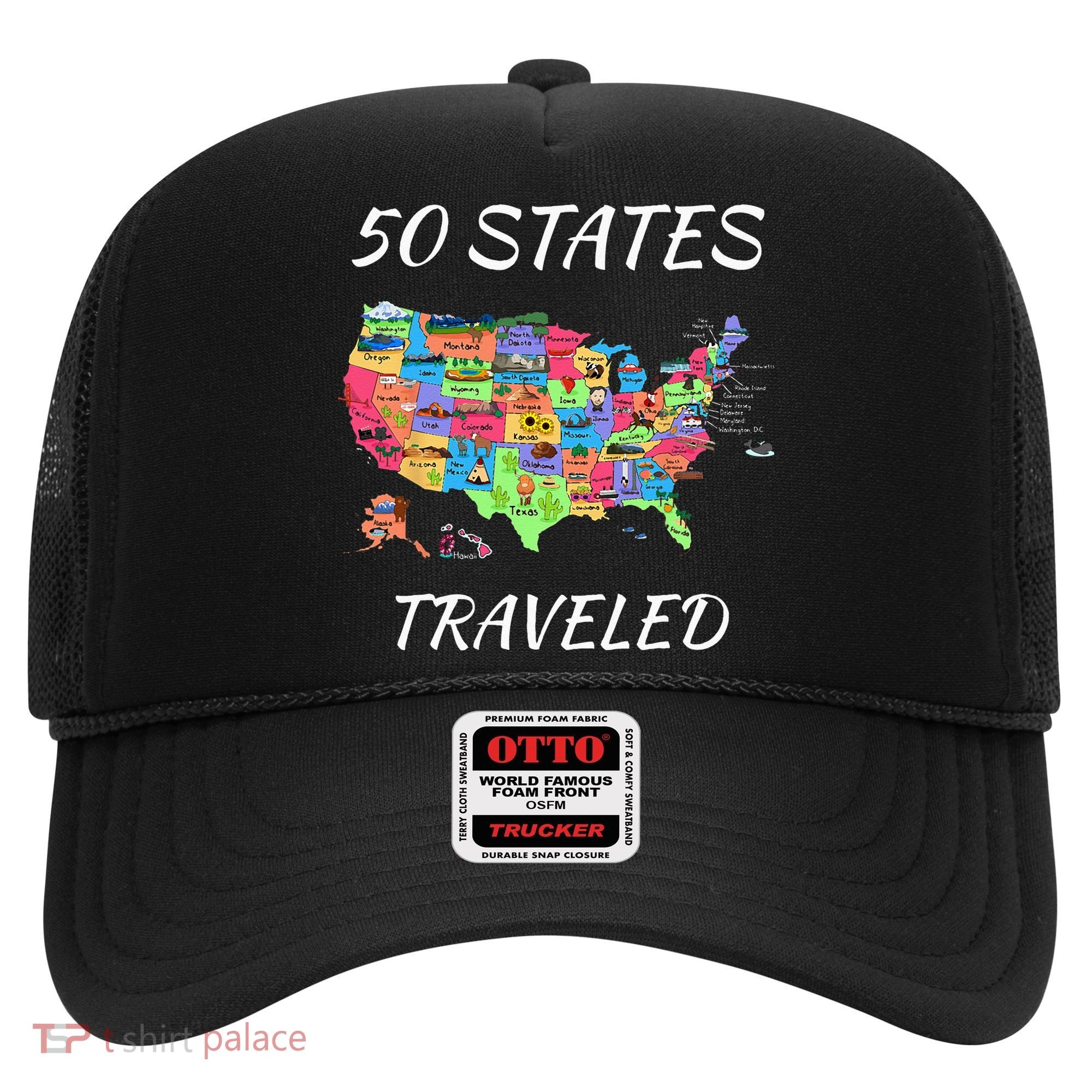 USA Travel Gift Visit 50 States Map Hat