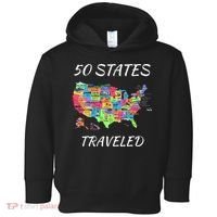USA Travel Gift Visit 50 States Map Toddler Hoodie thumb 0