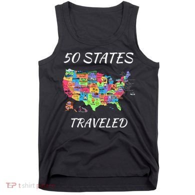 USA Travel Gift Visit 50 States Map Tank Top