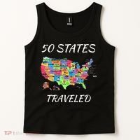 USA Travel Gift Visit 50 States Map Tank Top thumb 2