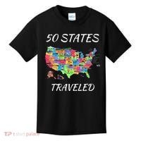 USA Travel Gift Visit 50 States Map Kids T-Shirt thumb 0