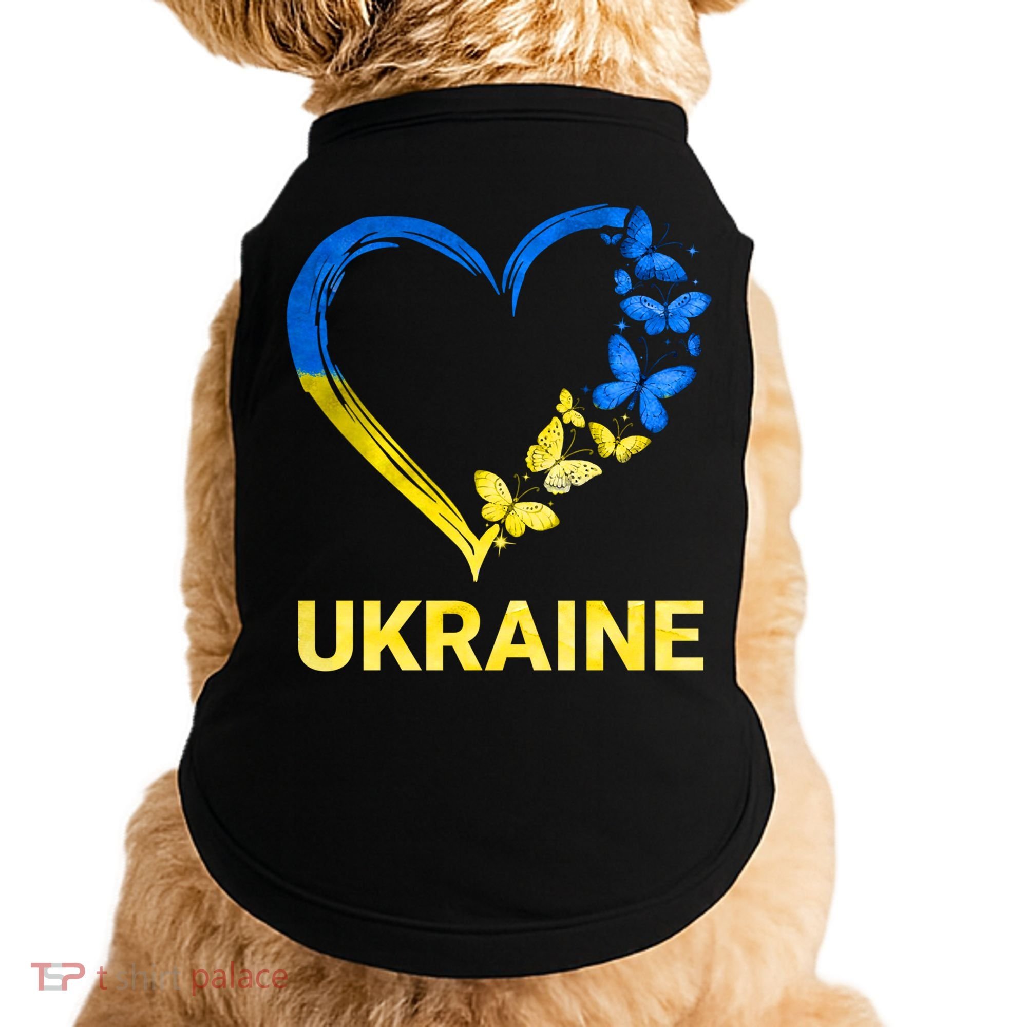 Ukraine Tee Heart Butterfly I Stand With Ukraine Flag Cool Gift Doggie Tank