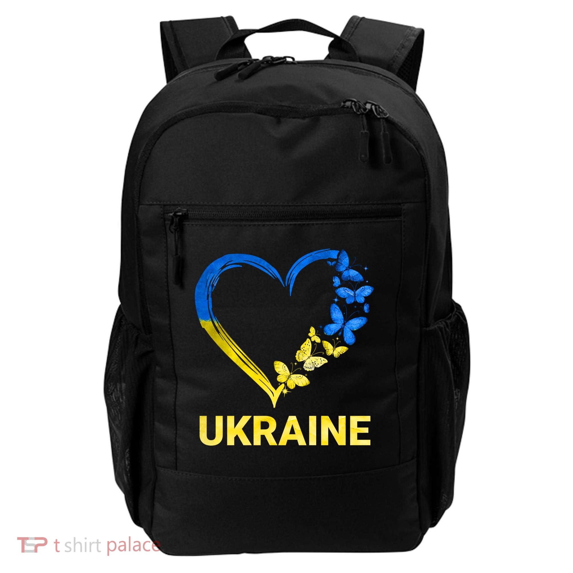 Ukraine Tee Heart Butterfly I Stand With Ukraine Flag Cool Gift Backpack