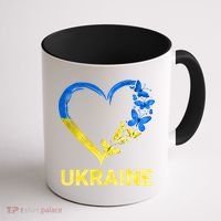 Ukraine Tee Heart Butterfly I Stand With Ukraine Flag Cool Gift Coffee Mug thumb 1