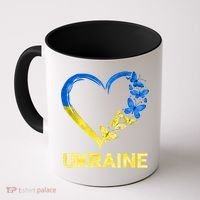 Ukraine Tee Heart Butterfly I Stand With Ukraine Flag Cool Gift Coffee Mug thumb 0