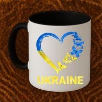 Ukraine Tee Heart Butterfly I Stand With Ukraine Flag Cool Gift Coffee Mug thumb 2