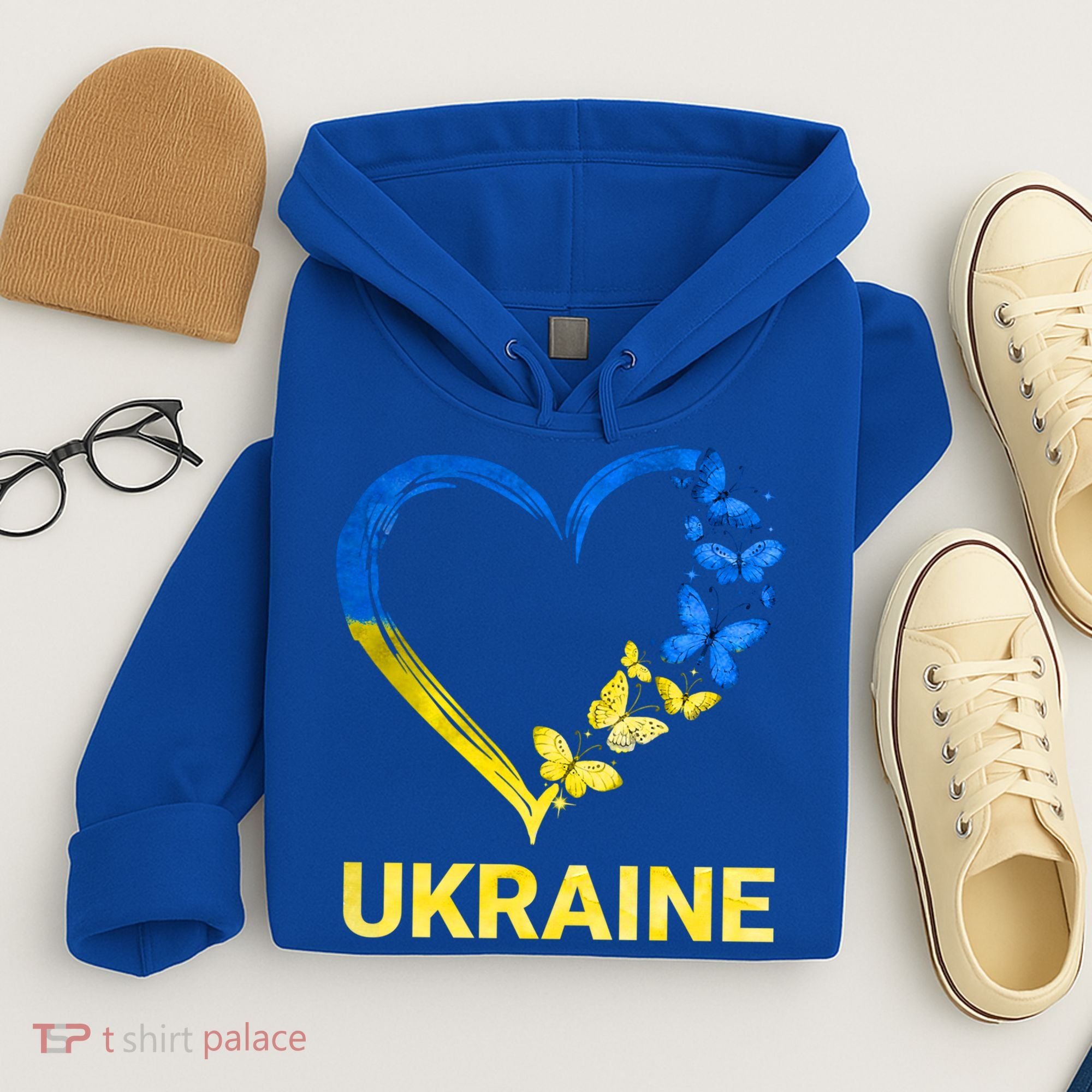 Ukraine Tee Heart Butterfly I Stand With Ukraine Flag Cool Gift Hoodie
