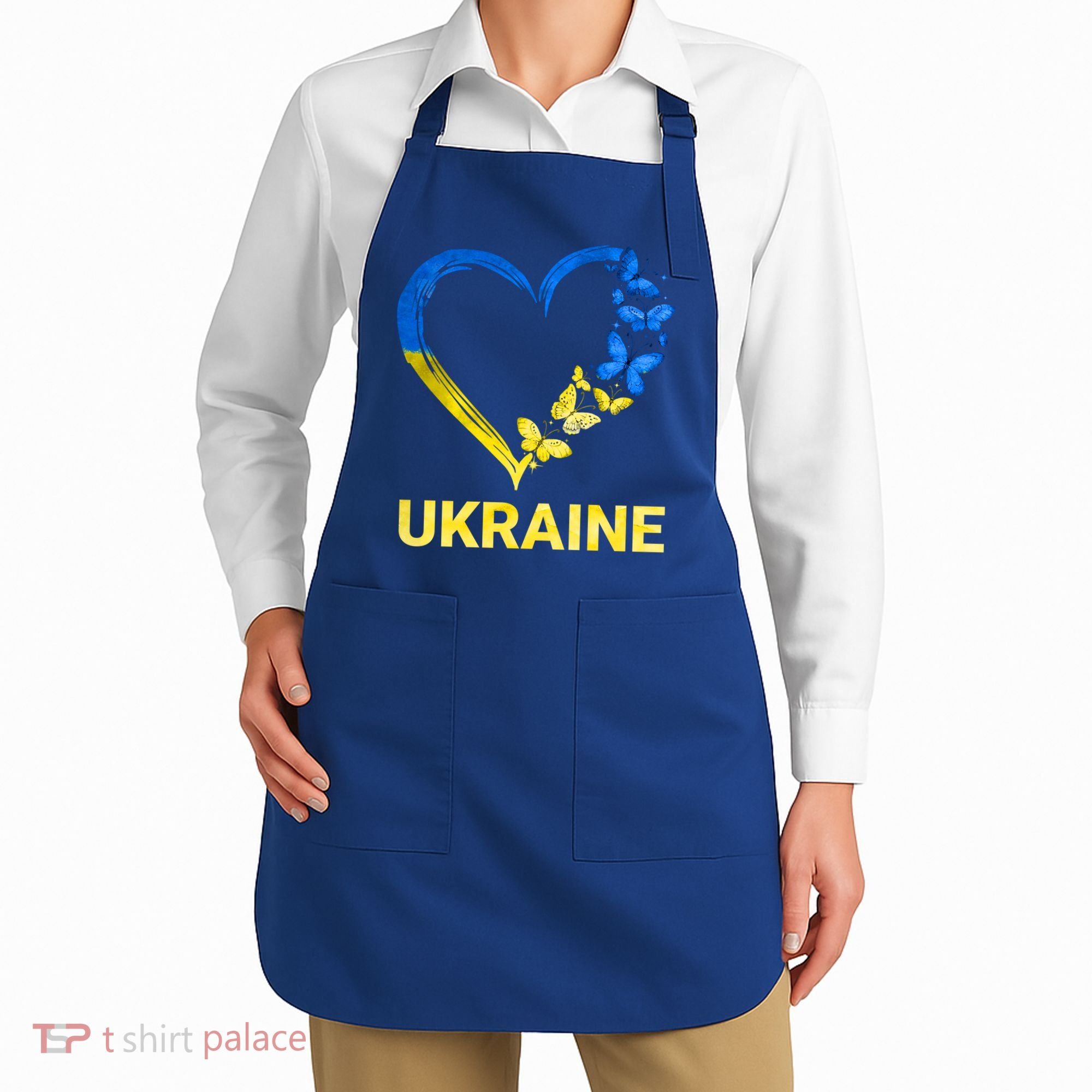 Ukraine Tee Heart Butterfly I Stand With Ukraine Flag Cool Gift Apron