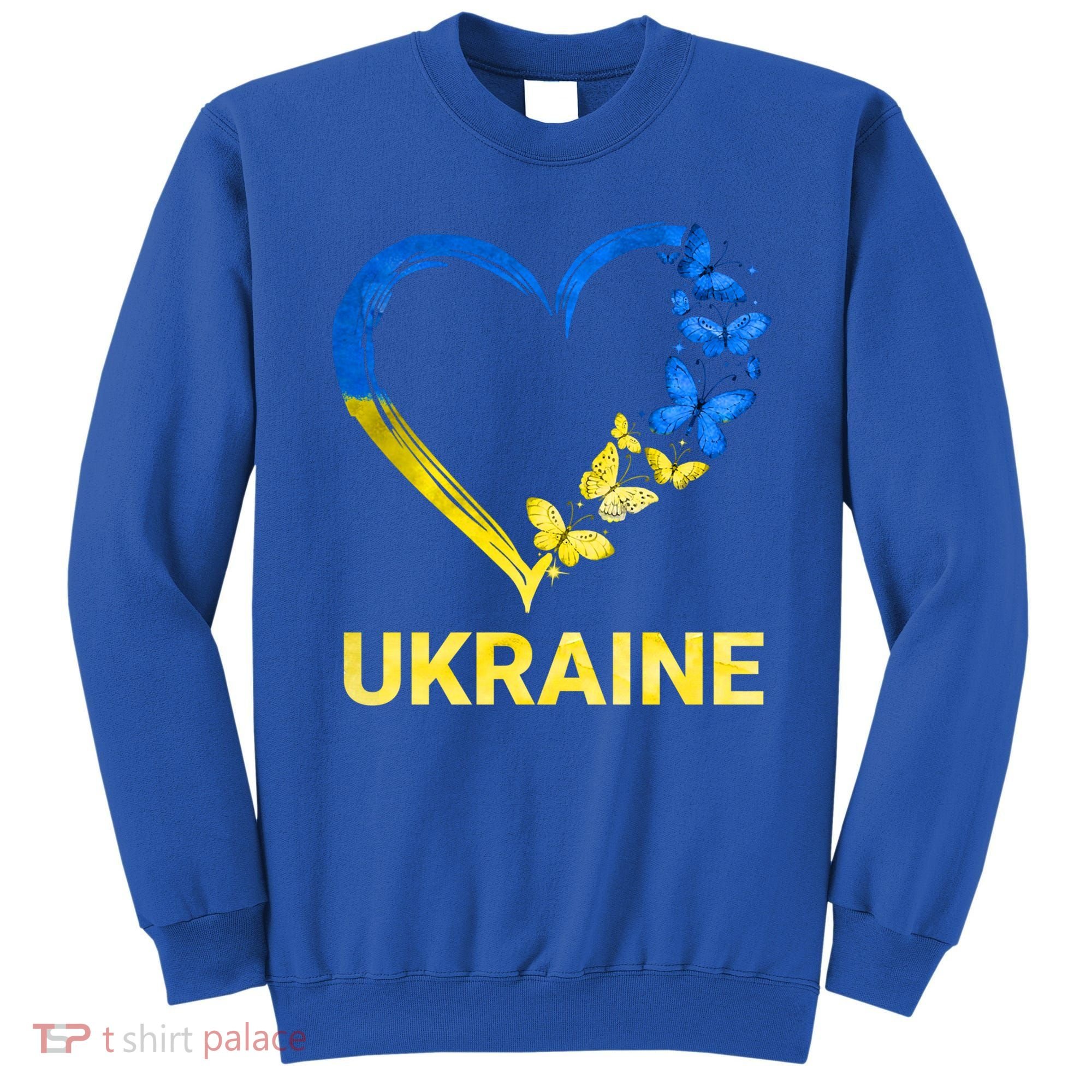 Ukraine Tee Heart Butterfly I Stand With Ukraine Flag Cool Gift Sweatshirt