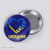 Ukraine Tee Heart Butterfly I Stand With Ukraine Flag Cool Gift Button thumb 0