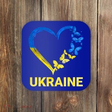 Ukraine Tee Heart Butterfly I Stand With Ukraine Flag Cool Gift Coaster