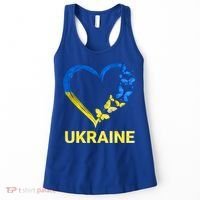 Ukraine Tee Heart Butterfly I Stand With Ukraine Flag Cool Gift Women's Tank Top thumb 0