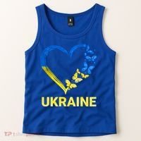 Ukraine Tee Heart Butterfly I Stand With Ukraine Flag Cool Gift Tank Top thumb 2