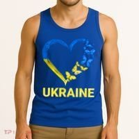 Ukraine Tee Heart Butterfly I Stand With Ukraine Flag Cool Gift Tank Top thumb 3