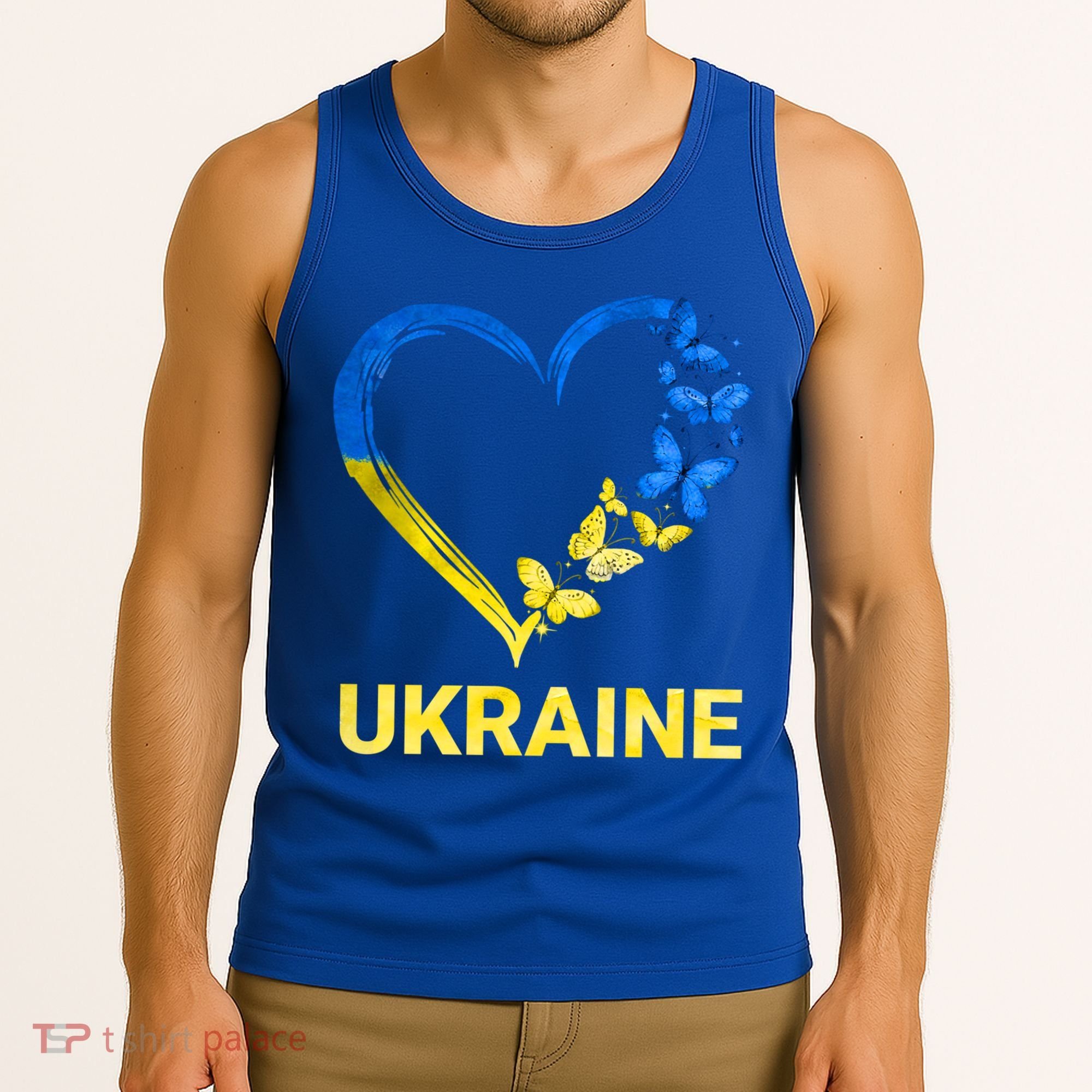 Ukraine Tee Heart Butterfly I Stand With Ukraine Flag Cool Gift Tank Top