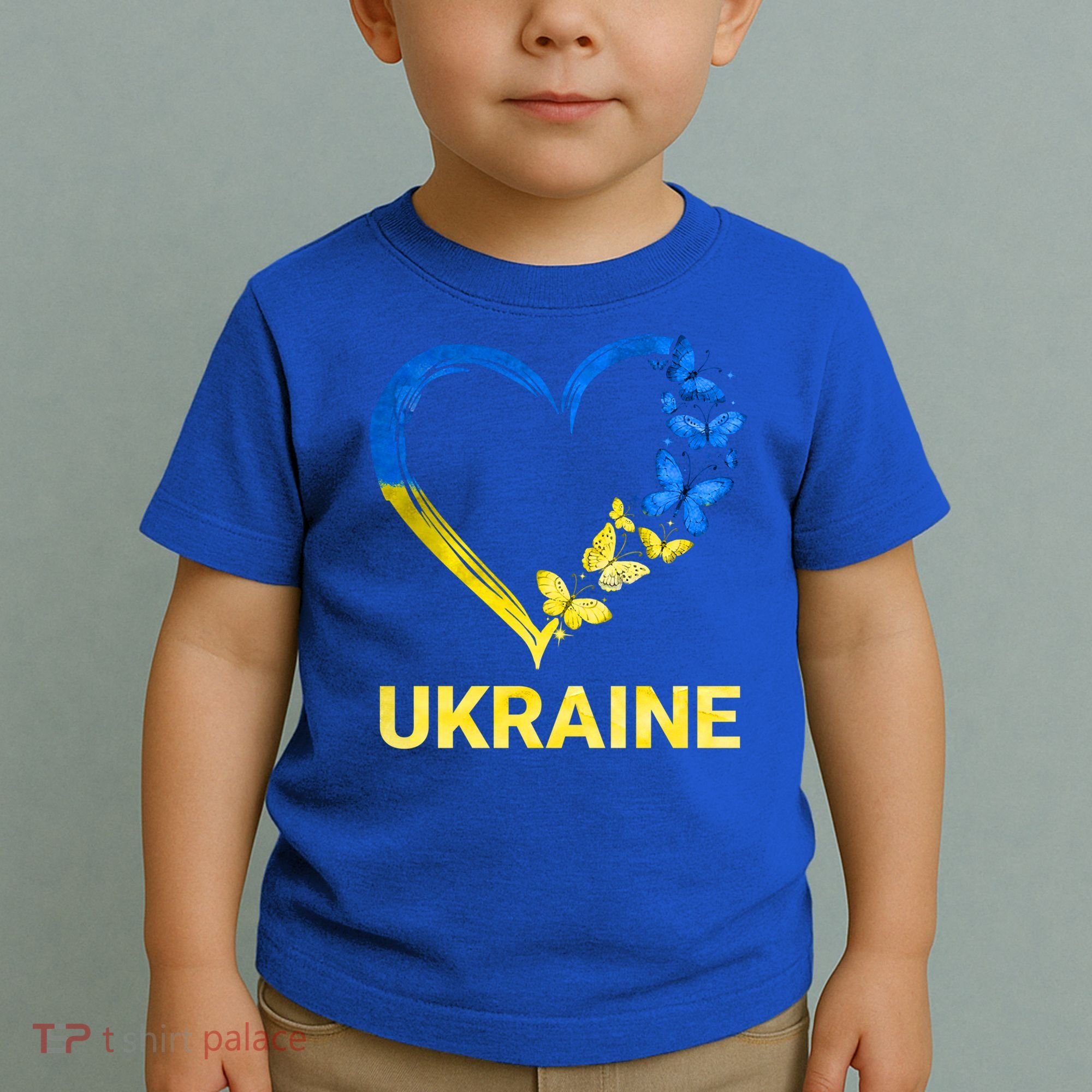 Ukraine Tee Heart Butterfly I Stand With Ukraine Flag Cool Gift Toddler T-Shirt