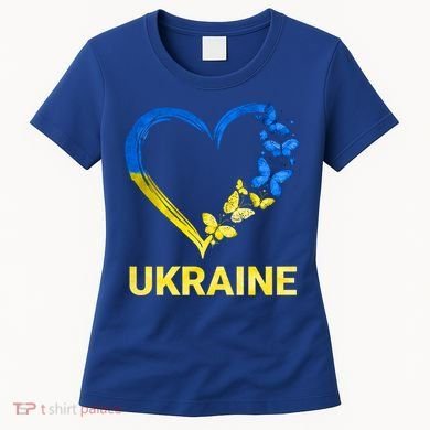Ukraine Tee Heart Butterfly I Stand With Ukraine Flag Cool Gift Women's T-Shirt