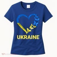 Ukraine Tee Heart Butterfly I Stand With Ukraine Flag Cool Gift Women's T-Shirt thumb 0