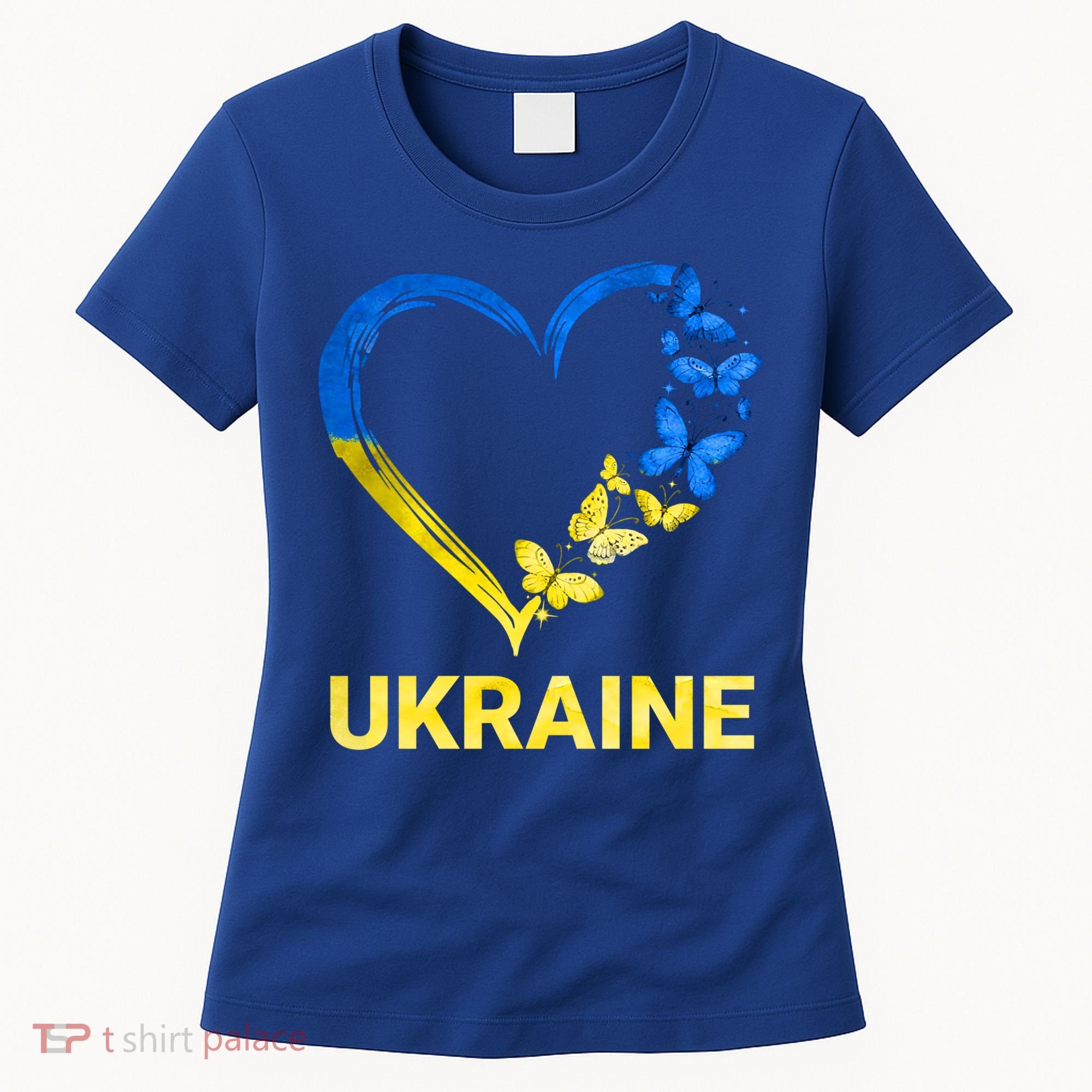 Ukraine Tee Heart Butterfly I Stand With Ukraine Flag Cool Gift Women's T-Shirt