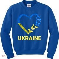 Ukraine Tee Heart Butterfly I Stand With Ukraine Flag Cool Gift Kids Sweatshirt thumb 0
