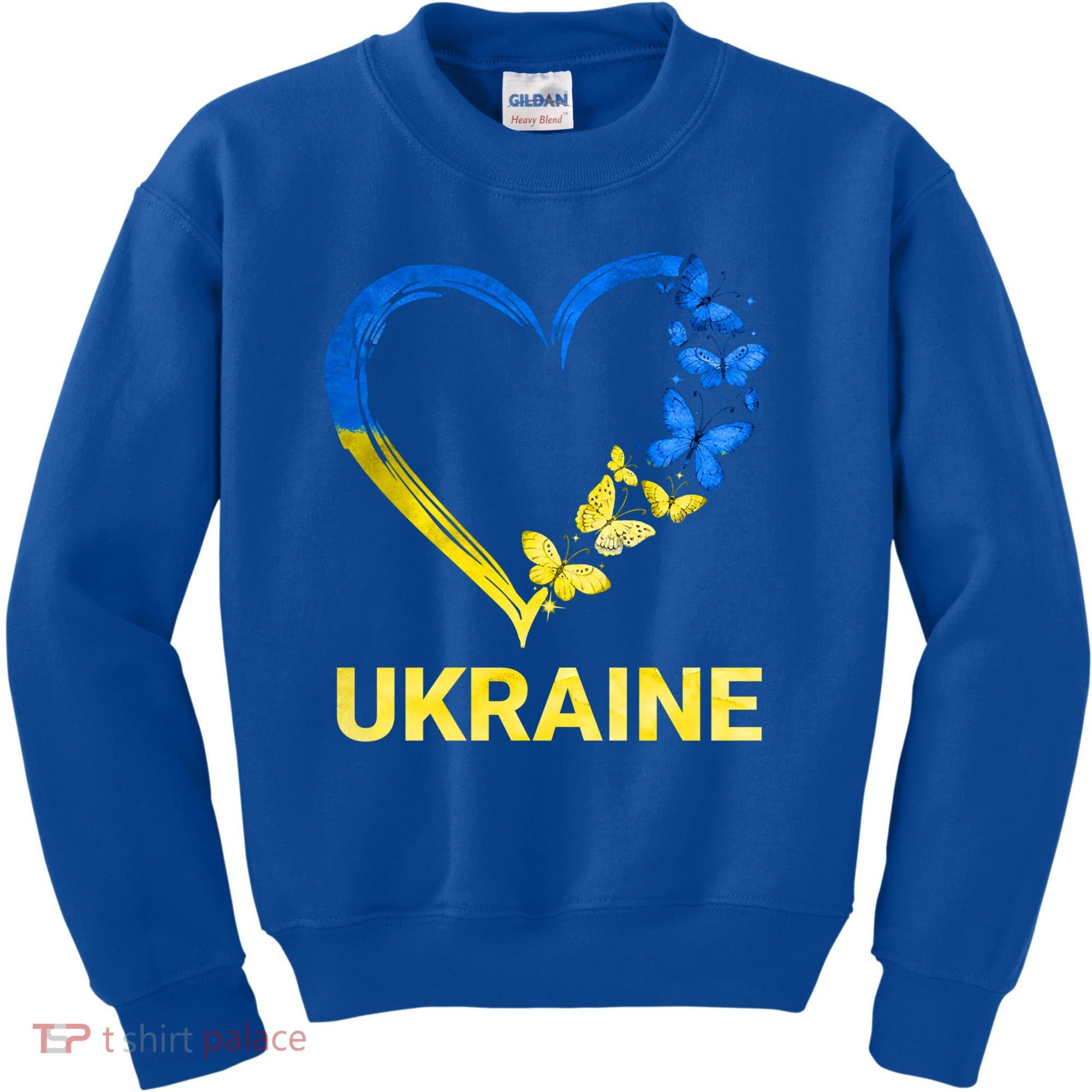 Ukraine Tee Heart Butterfly I Stand With Ukraine Flag Cool Gift Kids Sweatshirt