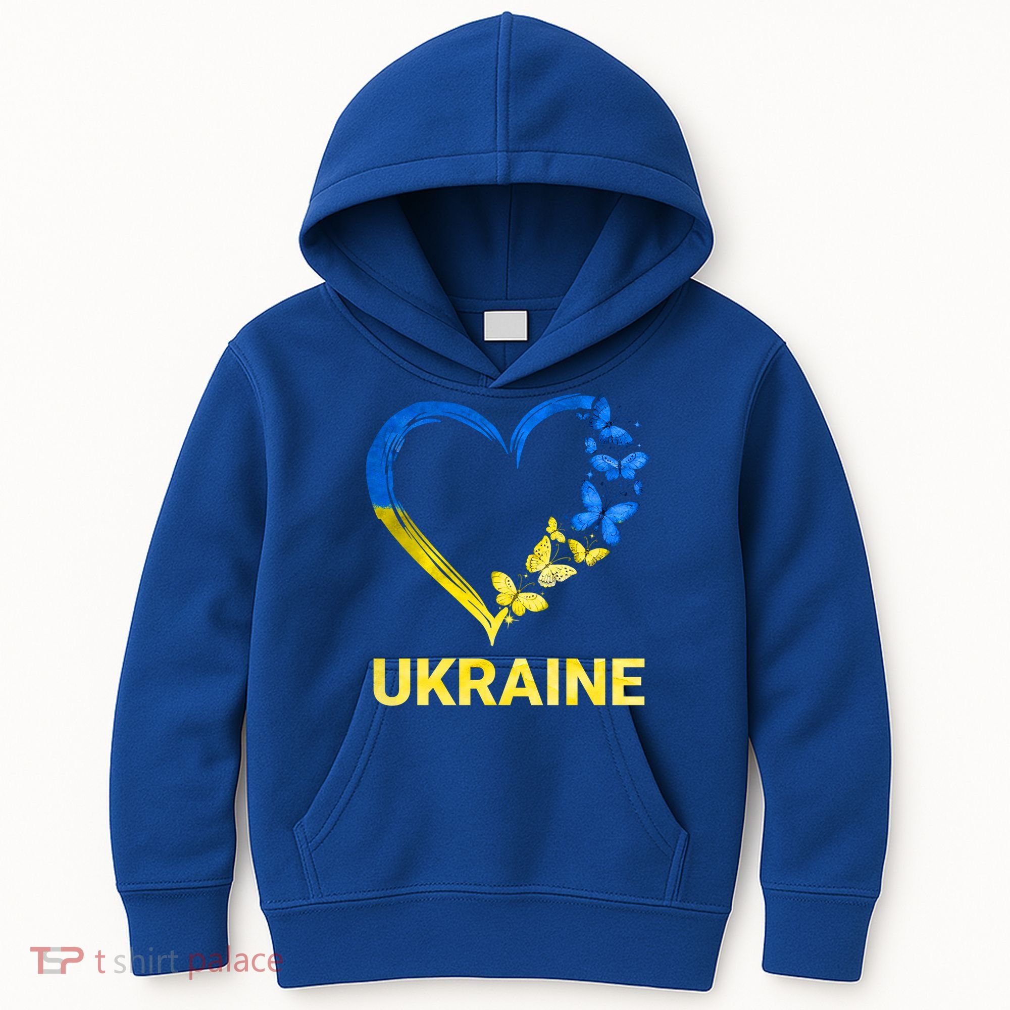 Ukraine Tee Heart Butterfly I Stand With Ukraine Flag Cool Gift Kids Hoodie