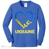 Ukraine Tee Heart Butterfly I Stand With Ukraine Flag Cool Gift Kids Long Sleeve Shirt thumb 0