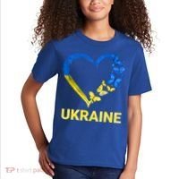 Ukraine Tee Heart Butterfly I Stand With Ukraine Flag Cool Gift Kids T-Shirt thumb 2