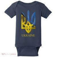 Ukraine Trident I Stand With Ukrainian Pride Support Baby Bodysuit thumb 0