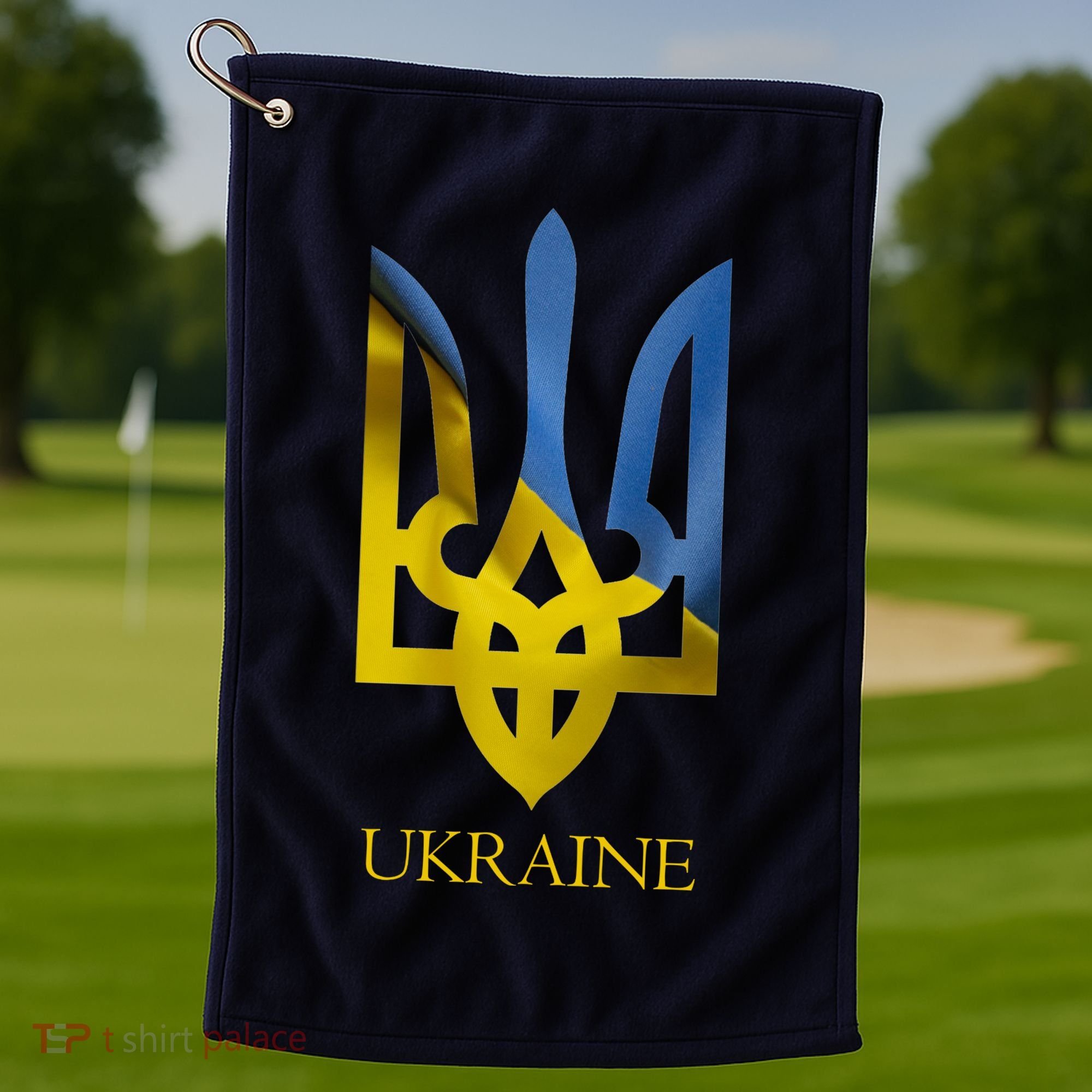 Ukraine Trident I Stand With Ukrainian Pride Support Golf Towel