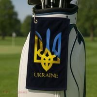 Ukraine Trident I Stand With Ukrainian Pride Support Golf Towel thumb 2
