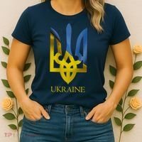 Ukraine Trident I Stand With Ukrainian Pride Support Women's T-Shirt thumb 2