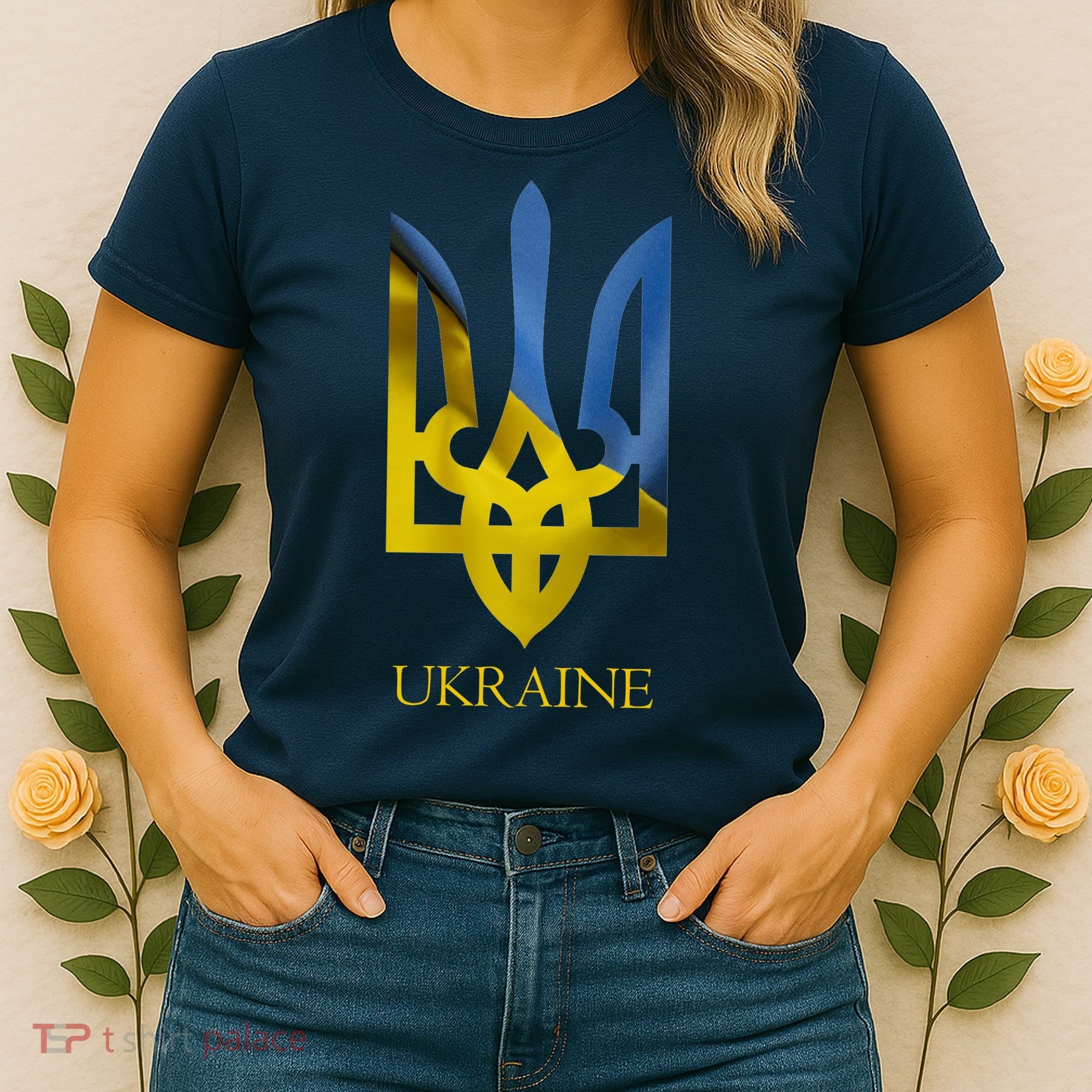 Ukraine Trident I Stand With Ukrainian Pride Support Women's T-Shirt